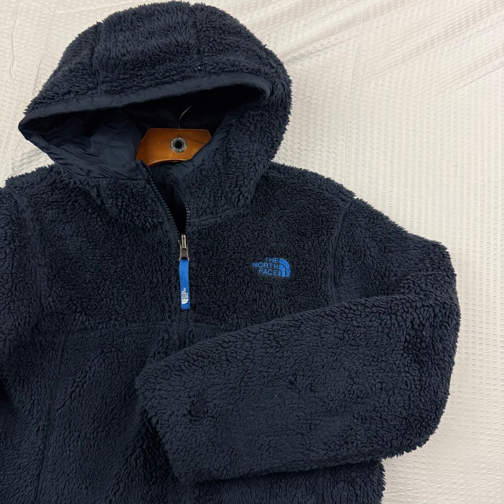 The North Face Boys Reversible Mount Chimborazo Hooded Jacket Blue Black L 14/16